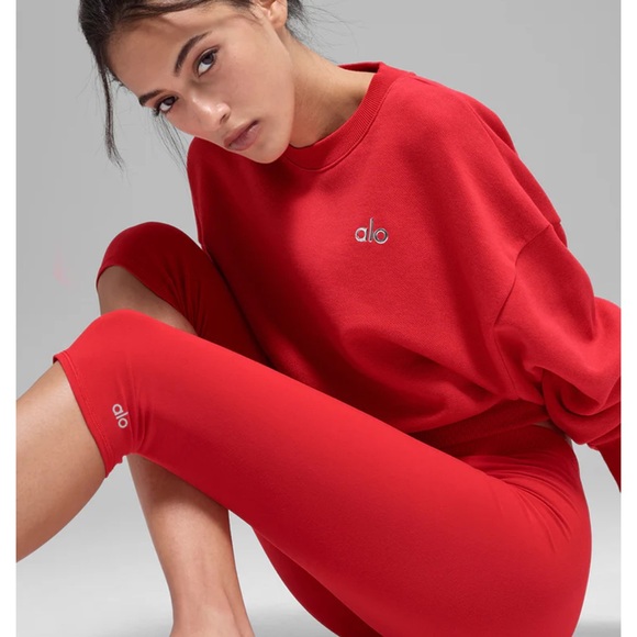 ALO Yoga cropped accolade crewneck bright Red - Picture 4 of 8